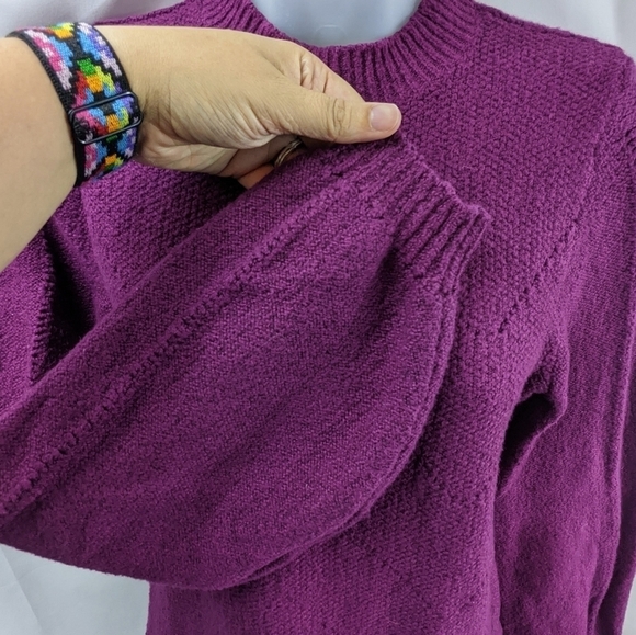 Lucky Brand Puff Sleeve Crew Neck Sweater Sz XS - Picture 5 of 10